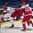 OSTRAVA, CZECH REPUBLIC - MAY 5: Denmark's Jesper Jensen #40 collides with Belarus' Alexander Kitarov #77 during preliminary round action at the 2015 IIHF Ice Hockey World Championship. (Photo by Richard Wolowicz/HHOF-IIHF Images)

